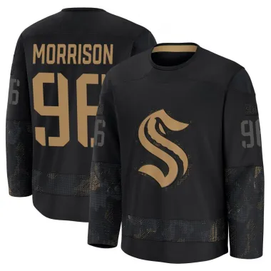Black Men's Logan Morrison Premium Seattle Kraken 2024 Military Appreciation Practice Jersey