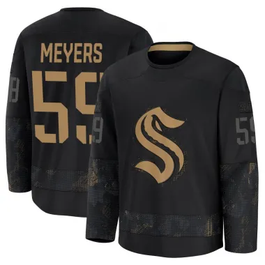 Black Youth Ben Meyers Premium Seattle Kraken 2024 Military Appreciation Practice Jersey