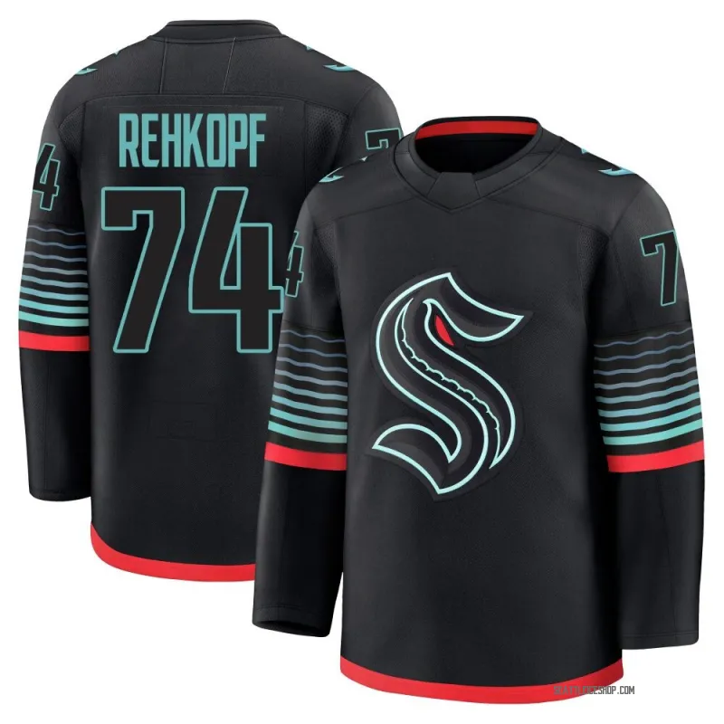 Black Youth Carson Rehkopf Premium Seattle Kraken Alternate Jersey