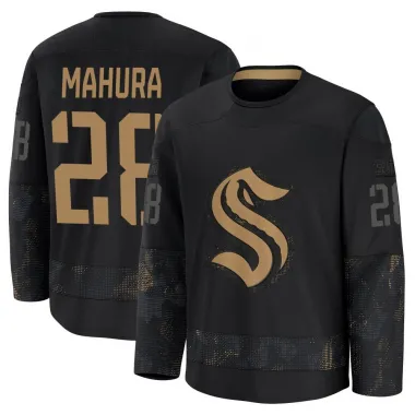 Black Youth Joshua Mahura Premium Seattle Kraken 2024 Military Appreciation Practice Jersey