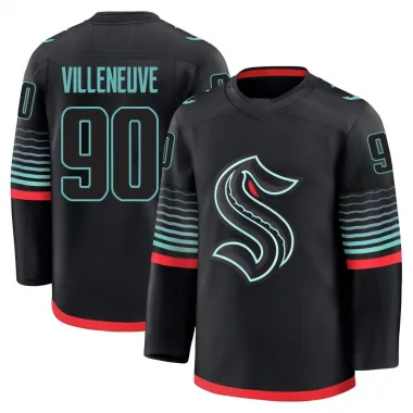 Black Youth Nathan Villeneuve Premium Seattle Kraken Alternate Jersey