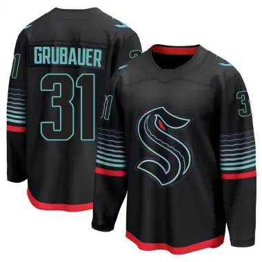 Black Youth Philipp Grubauer Breakaway Seattle Kraken Alternate Jersey