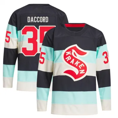Blue Men's Joey Daccord Authentic Seattle Kraken Deep Sea 2024 Winter Classic Primegreen Jersey