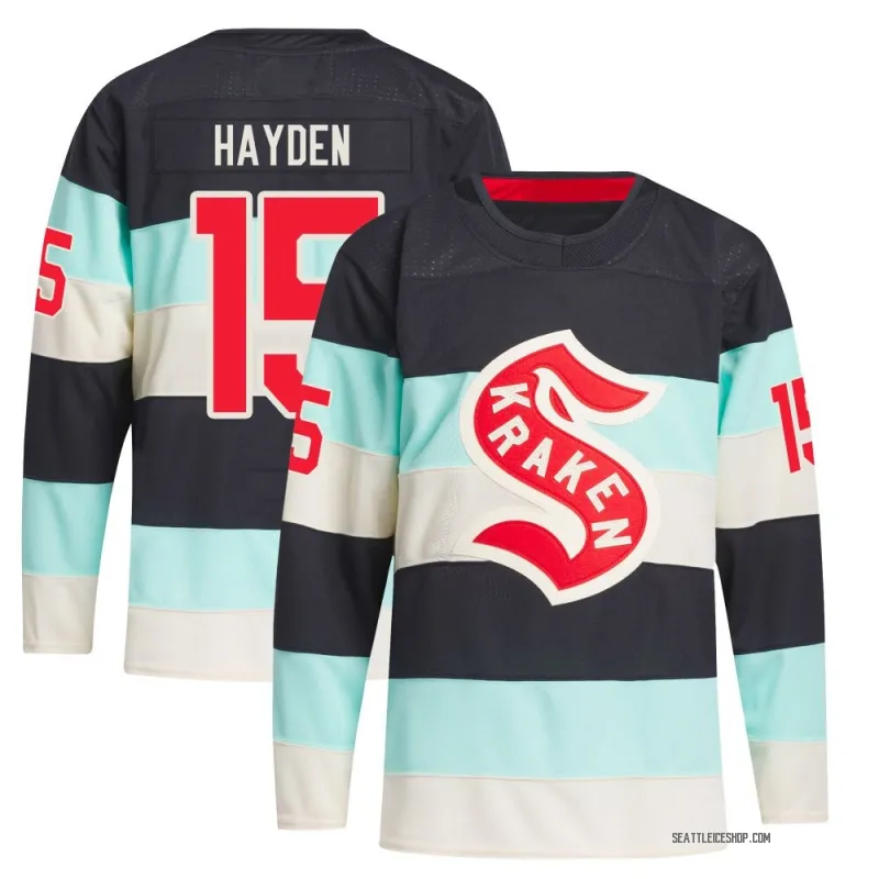 Blue Men's John Hayden Authentic Seattle Kraken Deep Sea 2024 Winter Classic Primegreen Jersey