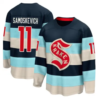 Blue Men's Mackie Samoskevich Breakaway Seattle Kraken Deep Sea 2024 Winter Classic Jersey