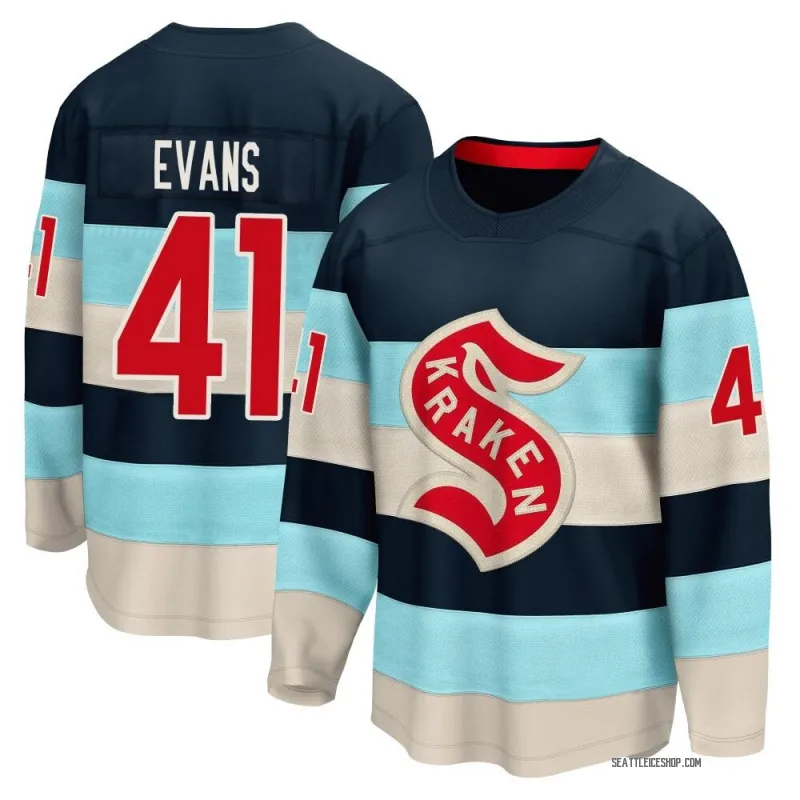 Blue Men's Ryker Evans Breakaway Seattle Kraken Deep Sea 2024 Winter Classic Jersey