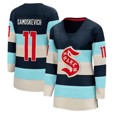 Blue Women's Mackie Samoskevich Breakaway Seattle Kraken Deep Sea 2024 Winter Classic Jersey