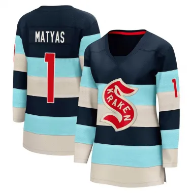 Blue Women's Michael Matyas Breakaway Seattle Kraken Deep Sea 2024 Winter Classic Jersey