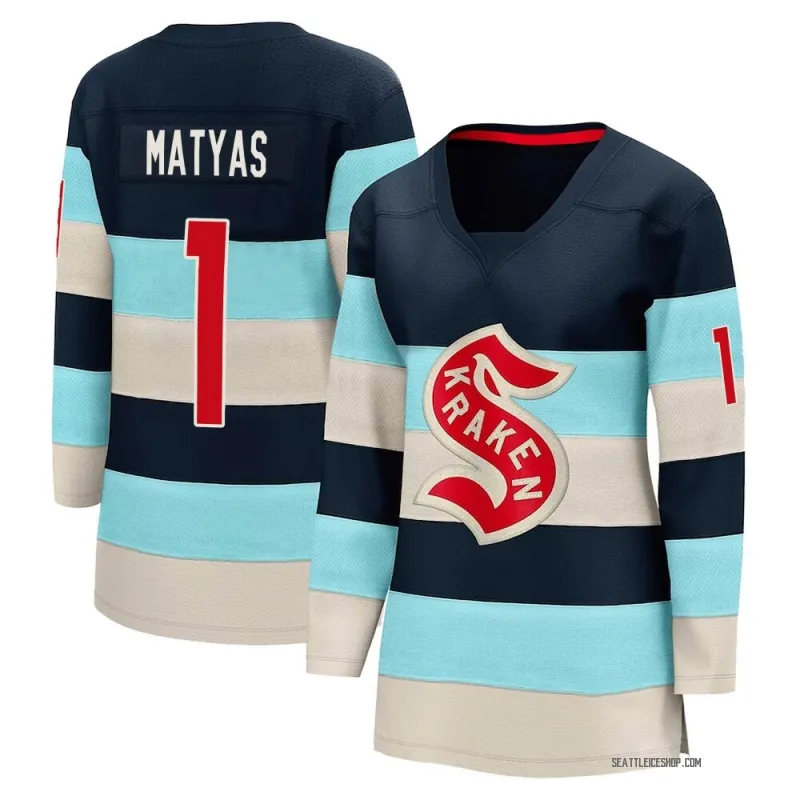 Blue Women's Michael Matyas Breakaway Seattle Kraken Deep Sea 2024 Winter Classic Jersey
