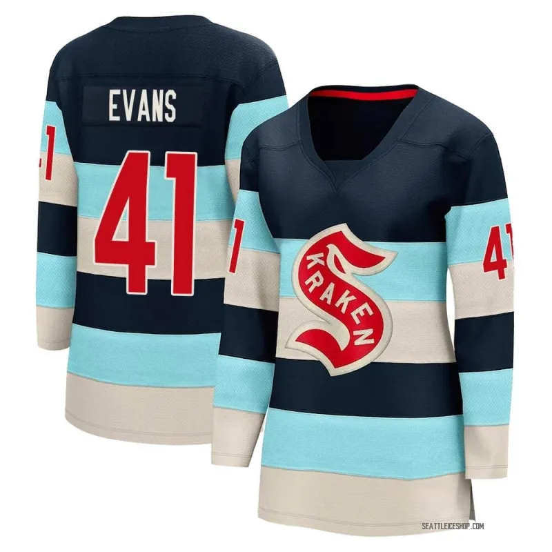 Blue Women's Ryker Evans Breakaway Seattle Kraken Deep Sea 2024 Winter Classic Jersey