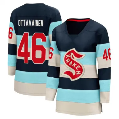 Blue Women's Ville Ottavainen Breakaway Seattle Kraken Deep Sea 2024 Winter Classic Jersey