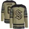 Camo Men's Adam Larsson Authentic Seattle Kraken Military Appreciation Practice Jersey
