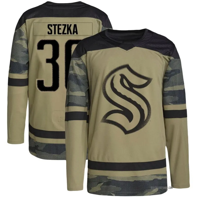Camo Men's Ales Stezka Authentic Seattle Kraken Military Appreciation Team Practice Jersey