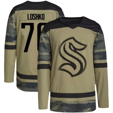 Camo Men's Andrei Loshko Authentic Seattle Kraken Military Appreciation Team Practice Jersey