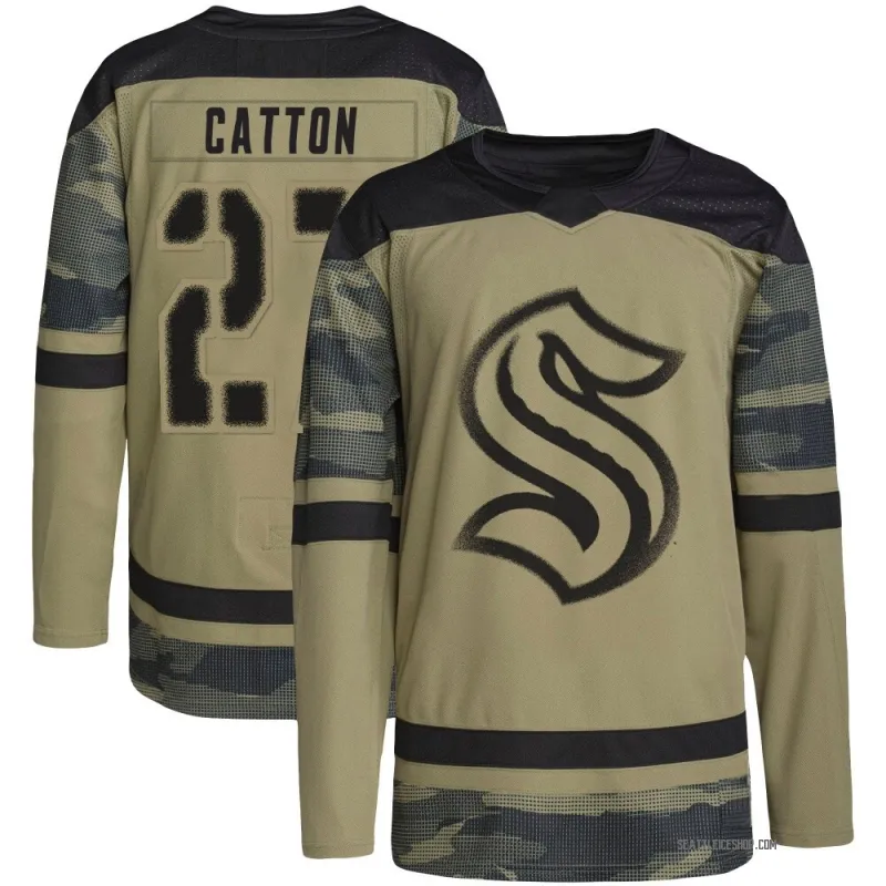 Camo Men's Berkly Catton Authentic Seattle Kraken Military Appreciation Practice Jersey
