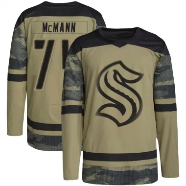 Camo Men's Bobby McMann Authentic Seattle Kraken Military Appreciation Practice Jersey