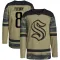 Camo Men's Cale Fleury Authentic Seattle Kraken Military Appreciation Team Practice Jersey