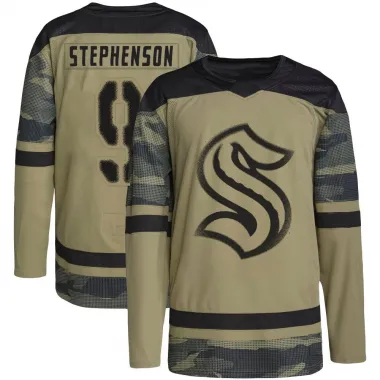 Camo Men's Chandler Stephenson Authentic Seattle Kraken Military Appreciation Practice Jersey
