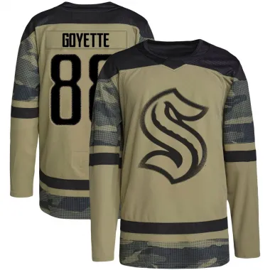 Camo Men's David Goyette Authentic Seattle Kraken Military Appreciation Team Practice Jersey