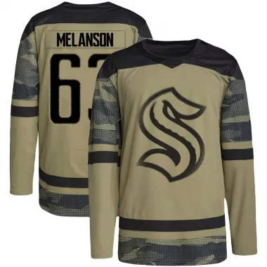 Camo Men's Jacob Melanson Authentic Seattle Kraken Military Appreciation Team Practice Jersey