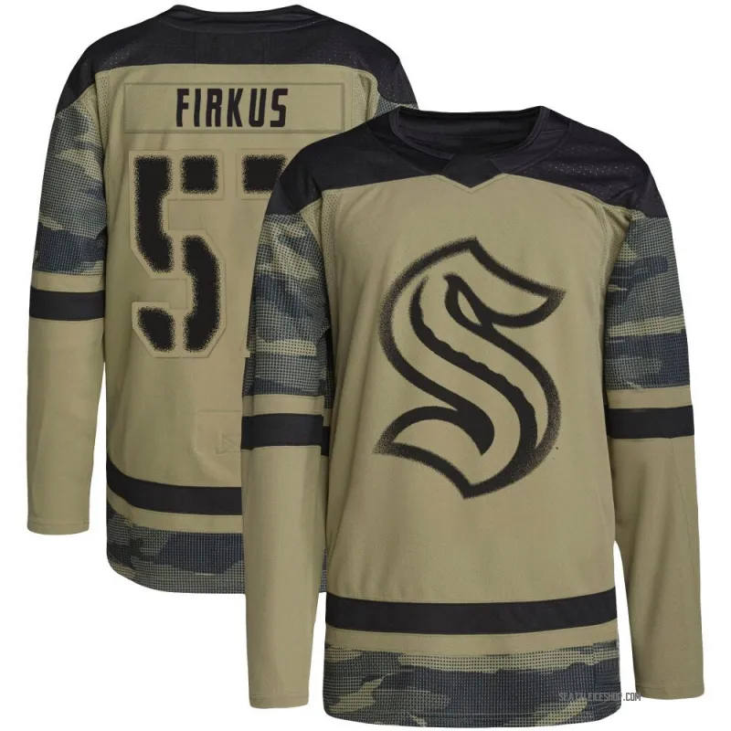 Camo Men's Jagger Firkus Authentic Seattle Kraken Military Appreciation Practice Jersey