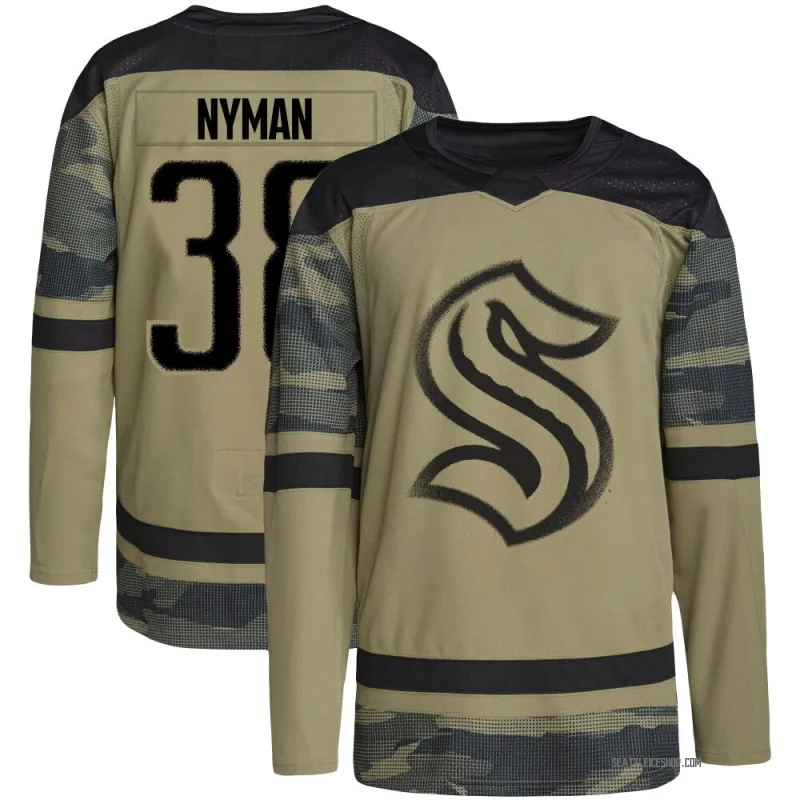 Camo Men's Jani Nyman Authentic Seattle Kraken Military Appreciation Team Practice Jersey