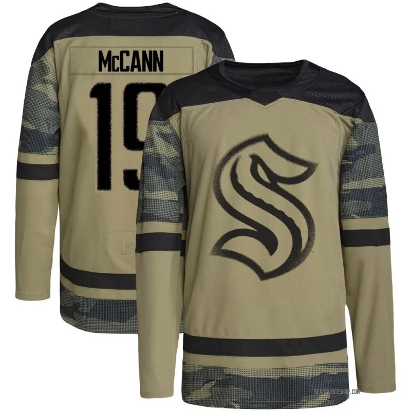 Camo Men's Jared McCann Authentic Seattle Kraken Military Appreciation Team Practice Jersey