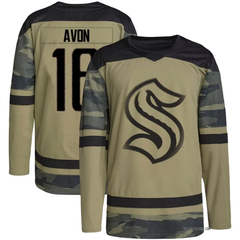 Camo Men's Jon-Randall Avon Authentic Seattle Kraken Military Appreciation Team Practice Jersey