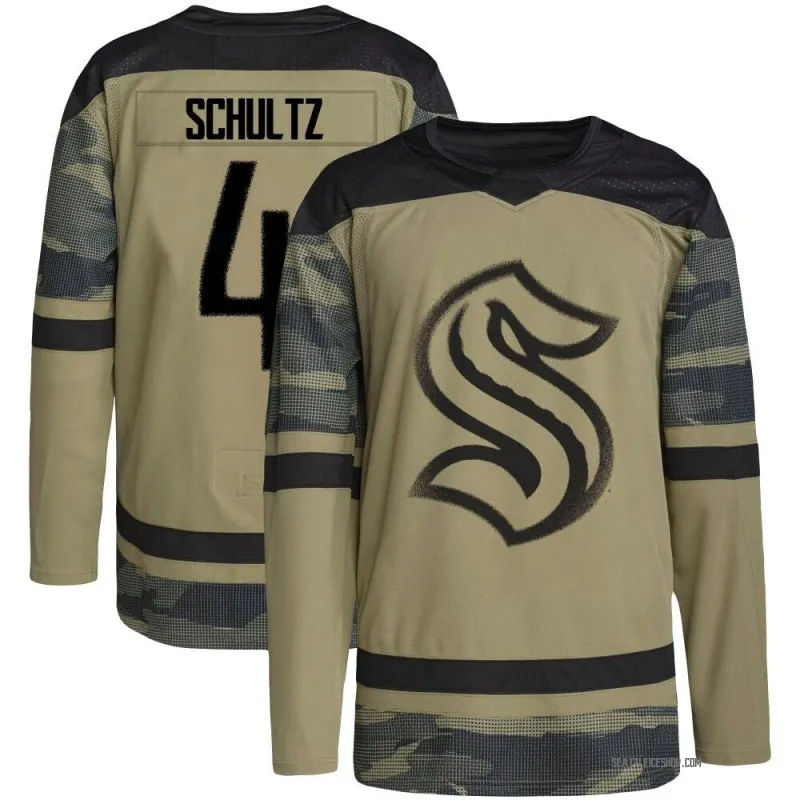 Camo Men's Justin Schultz Authentic Seattle Kraken Military Appreciation Team Practice Jersey