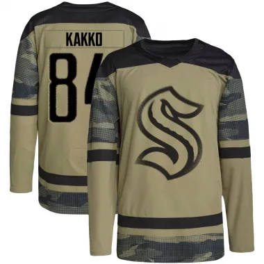 Camo Men's Kaapo Kakko Authentic Seattle Kraken Military Appreciation Team Practice Jersey