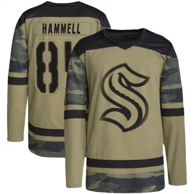 Camo Men's Kaden Hammell Authentic Seattle Kraken Military Appreciation Practice Jersey