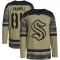 Camo Men's Kaden Hammell Authentic Seattle Kraken Military Appreciation Practice Jersey