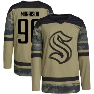 Camo Men's Logan Morrison Authentic Seattle Kraken Military Appreciation Team Practice Jersey