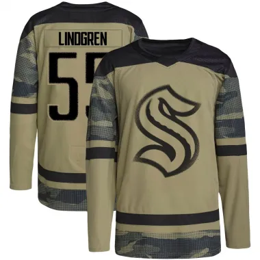 Camo Men's Ryan Lindgren Authentic Seattle Kraken Military Appreciation Team Practice Jersey