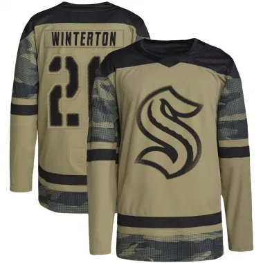 Camo Men's Ryan Winterton Authentic Seattle Kraken Military Appreciation Practice Jersey