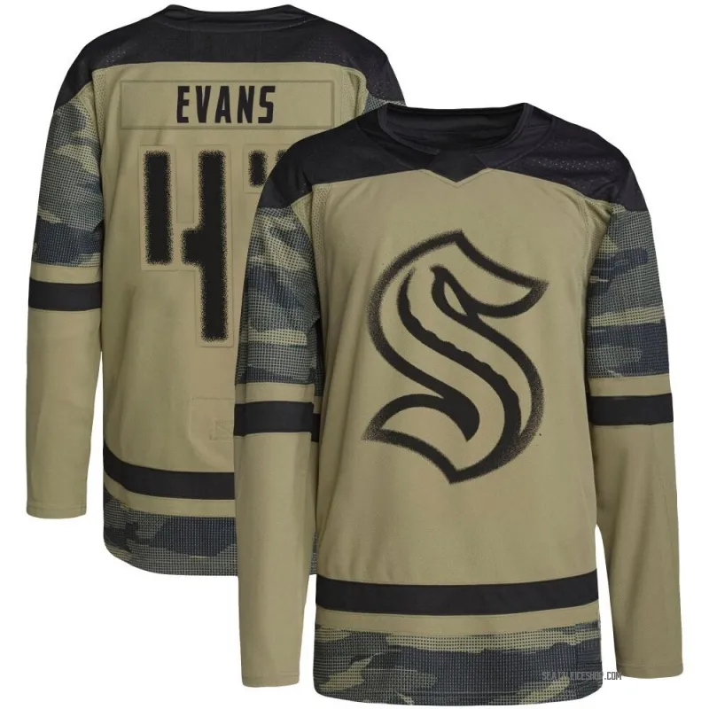 Camo Men's Ryker Evans Authentic Seattle Kraken Military Appreciation Practice Jersey