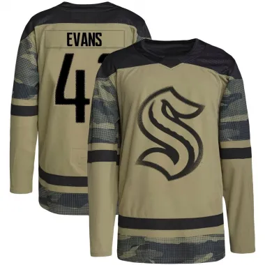 Camo Men's Ryker Evans Authentic Seattle Kraken Military Appreciation Team Practice Jersey