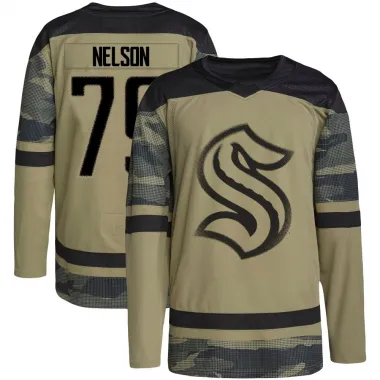 Camo Men's Ty Nelson Authentic Seattle Kraken Military Appreciation Team Practice Jersey