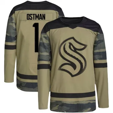 Camo Men's Victor Ostman Authentic Seattle Kraken Military Appreciation Team Practice Jersey