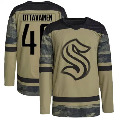 Camo Men's Ville Ottavainen Authentic Seattle Kraken Military Appreciation Team Practice Jersey