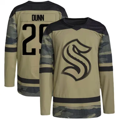 Camo Men's Vince Dunn Authentic Seattle Kraken Military Appreciation Team Practice Jersey
