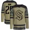 Camo Men's Vince Dunn Authentic Seattle Kraken Military Appreciation Team Practice Jersey
