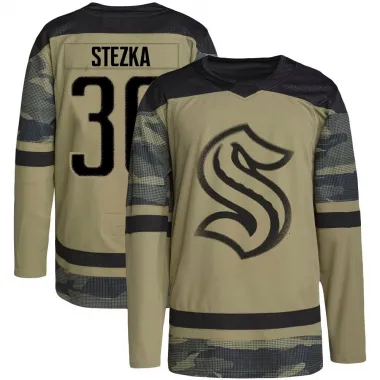 Camo Youth Ales Stezka Authentic Seattle Kraken Military Appreciation Team Practice Jersey