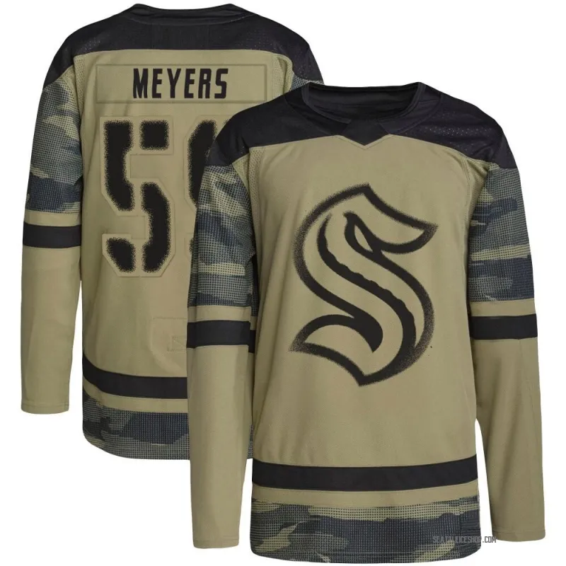 Camo Youth Ben Meyers Authentic Seattle Kraken Military Appreciation Practice Jersey