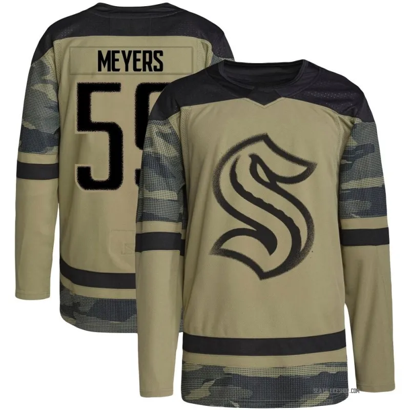 Camo Youth Ben Meyers Authentic Seattle Kraken Military Appreciation Team Practice Jersey