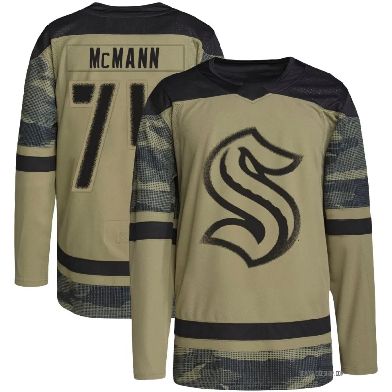 Camo Youth Bobby McMann Authentic Seattle Kraken Military Appreciation Practice Jersey