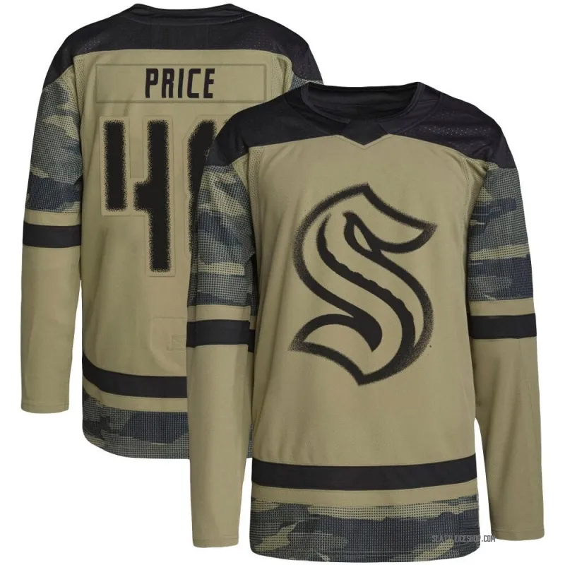 Camo Youth Caden Price Authentic Seattle Kraken Military Appreciation Practice Jersey