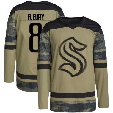 Camo Youth Cale Fleury Authentic Seattle Kraken Military Appreciation Team Practice Jersey