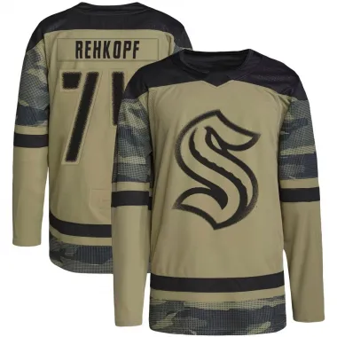 Camo Youth Carson Rehkopf Authentic Seattle Kraken Military Appreciation Practice Jersey