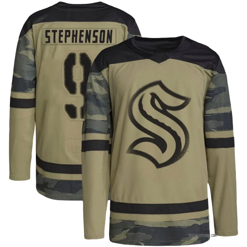 Camo Youth Chandler Stephenson Authentic Seattle Kraken Military Appreciation Practice Jersey